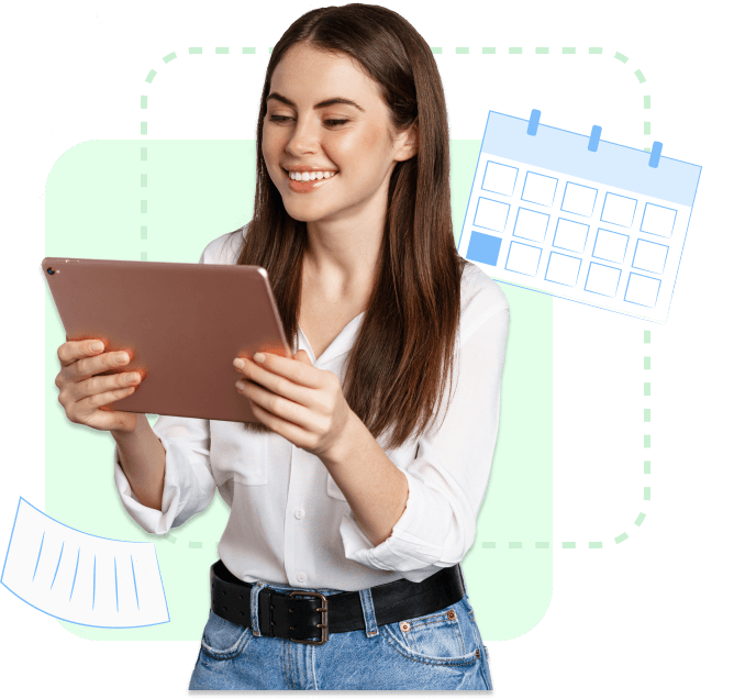 Imagen de una mujer trabajando